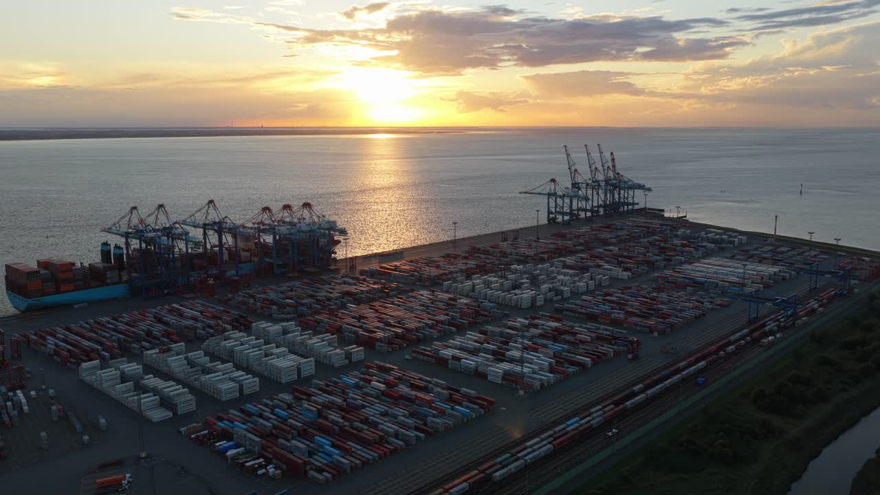 Cargo terminal in Bremerhaven on the North Sea coast
