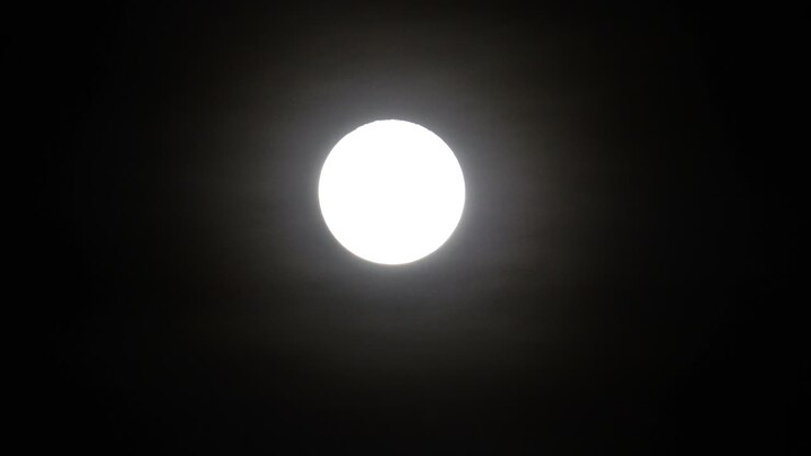 close up moon light in dark sky