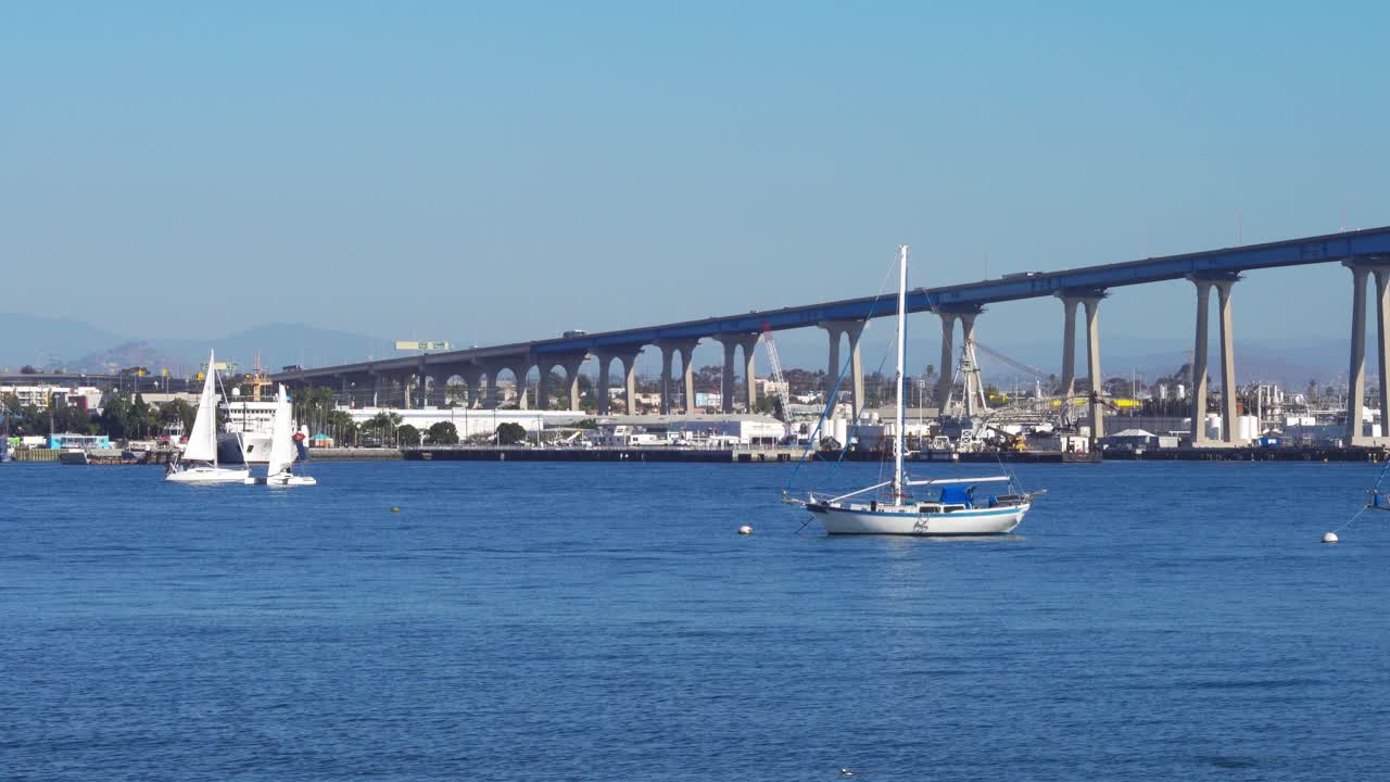 Harbor Boat View of Coronado Bridge over San Diego Bay