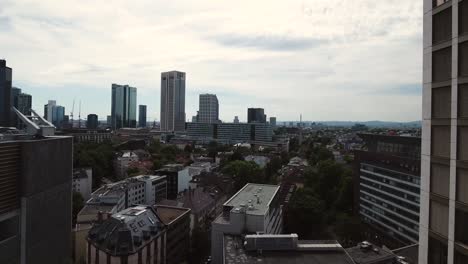 downtown frankfurt aerial panorama