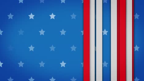 animation of flag of usa with white stars on blue and white and red stripes on seamless loop