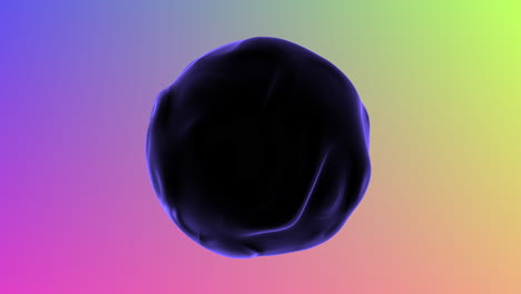 futuristic gradient liquid sphere on rainbow pattern