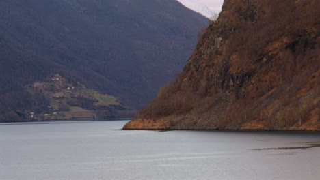 shot looking back at flenes in the aurlandsfjorden