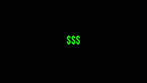 green dollar symbols animate over black overlay