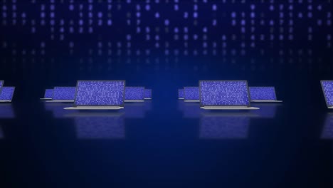 video 4k de las comunicaciones de la estructura de la red informática local con el centro de datos o el servidor en línea a través de una conexión a internet protegida.