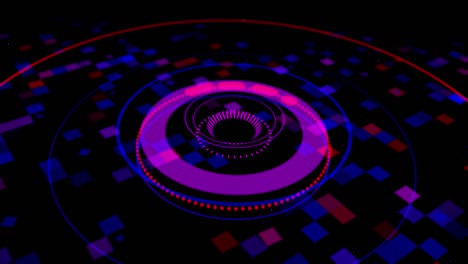 circle audio equalizer background. animation. abstract circular spinning music equalizer, simulation for music, futuristic background, seamless loop