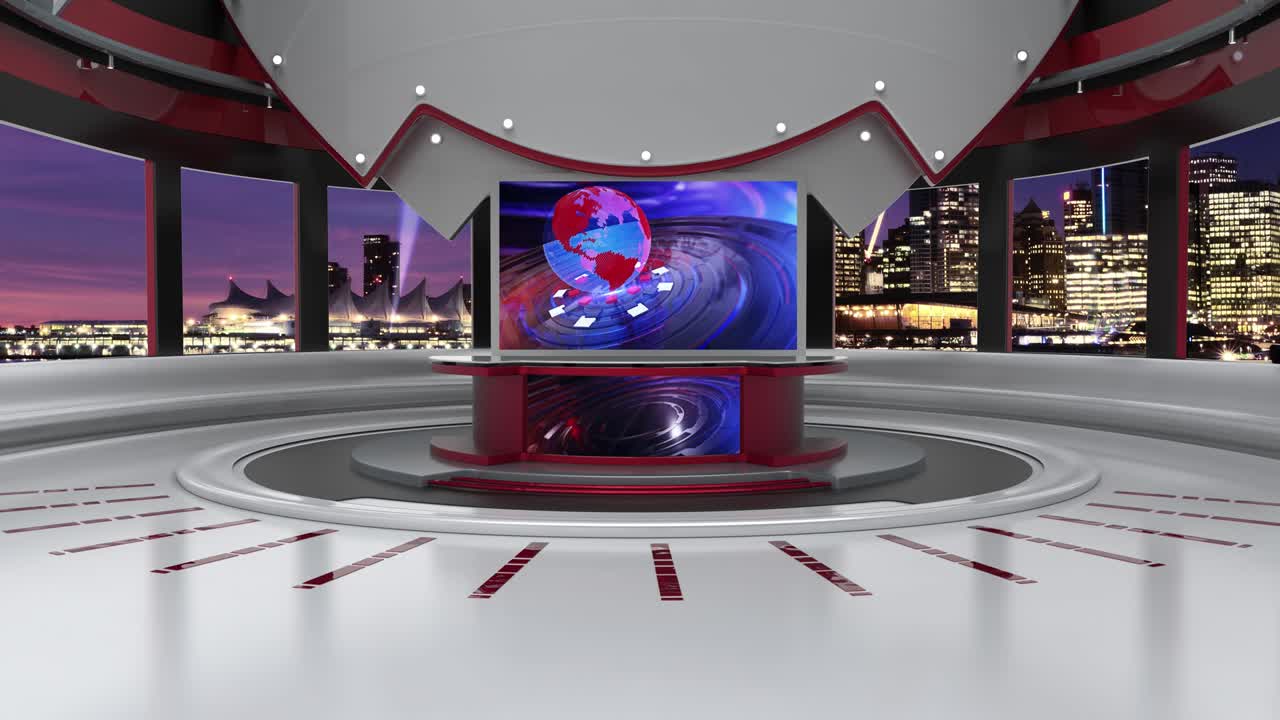 3d 가상 뉴스 스튜디오 배경 루프