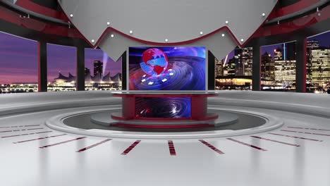 loop di sfondo dello studio di notizie virtuale 3d