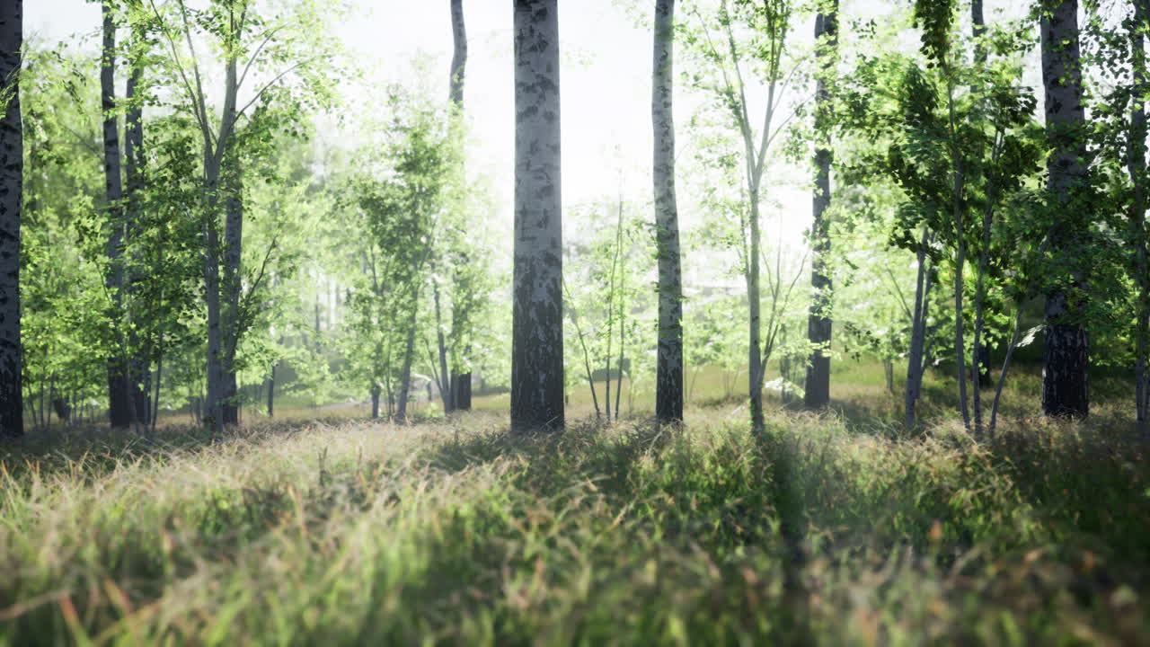 버드 숲 을 가로지르는 빛