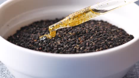 black cumin seed in a bowl on table