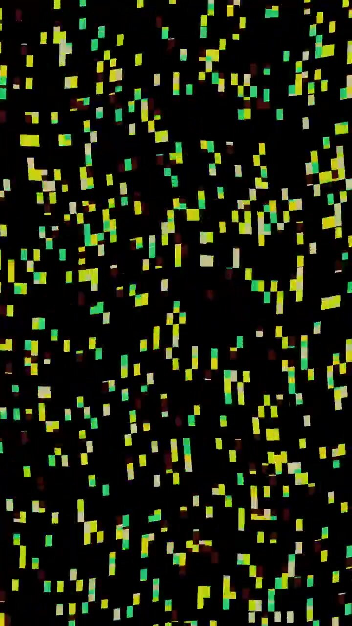 Sfondo digitale astratto con rettangoli verdi e gialli fluttuanti