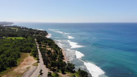 Slow-motion-footage-from-my-Mavic-Air-Drone-flying-over-a-beach-in-Rincon,-Puerto-Rico