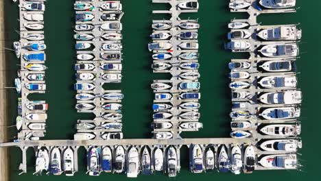 yachts and sailboats at dana point harbor in orange county, california, usa - aerial top down