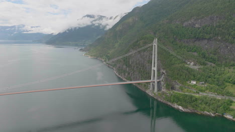 hardanger bridge over hardangerfjord in vestland county in norway