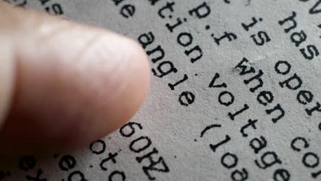 testo stampato su carta