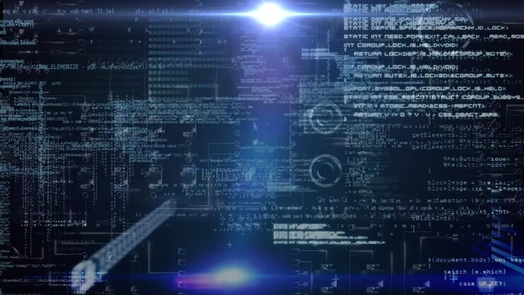 Animation of binary coding and data processing