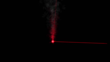 red laser beam on dark background. 4k animation.