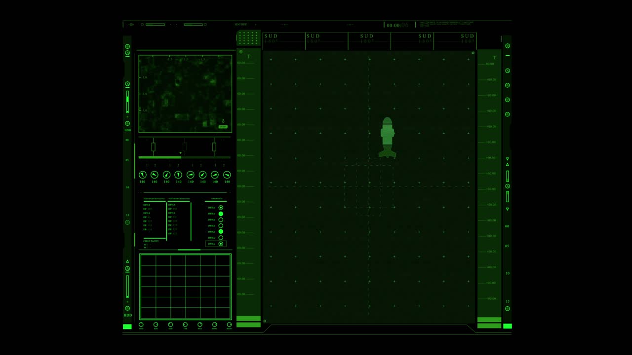 misiles holográficos de armas submarinas en la pantalla de interfaz de hud con elementos infográficos complejos