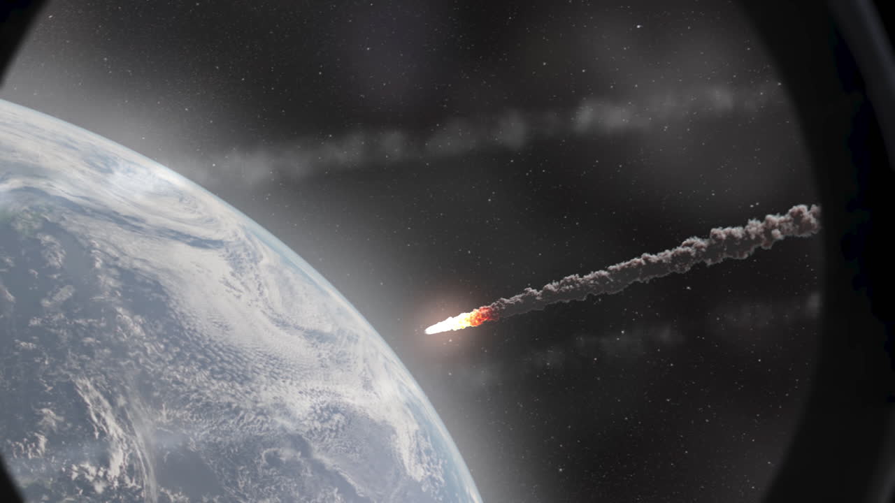 el meteorito se acerca a la tierra.
