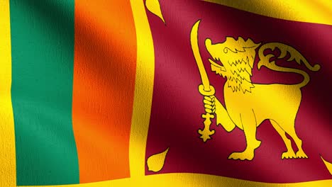 bucle sin costura 4k vdo. bandera nacional de sri lanka soplando en el viento aislado. diseño abstracto patriótico oficial. ilustración de renderización 3d del símbolo del signo ondulante.