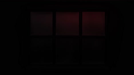 police car lights flashing red and blue outside dark window at night. crime scene or emergency concept for film or news