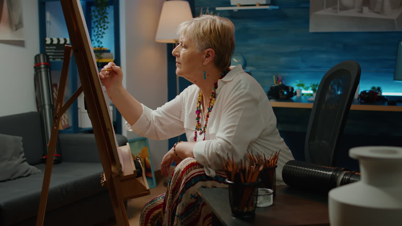 Retired woman looking at vase model for authentic inspiration