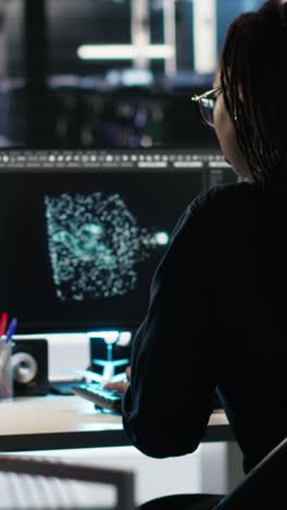 vertical video cybersecurity team in data center trying to prevent unauthorized access