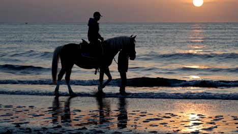 horseback riding at sunset on the beach
