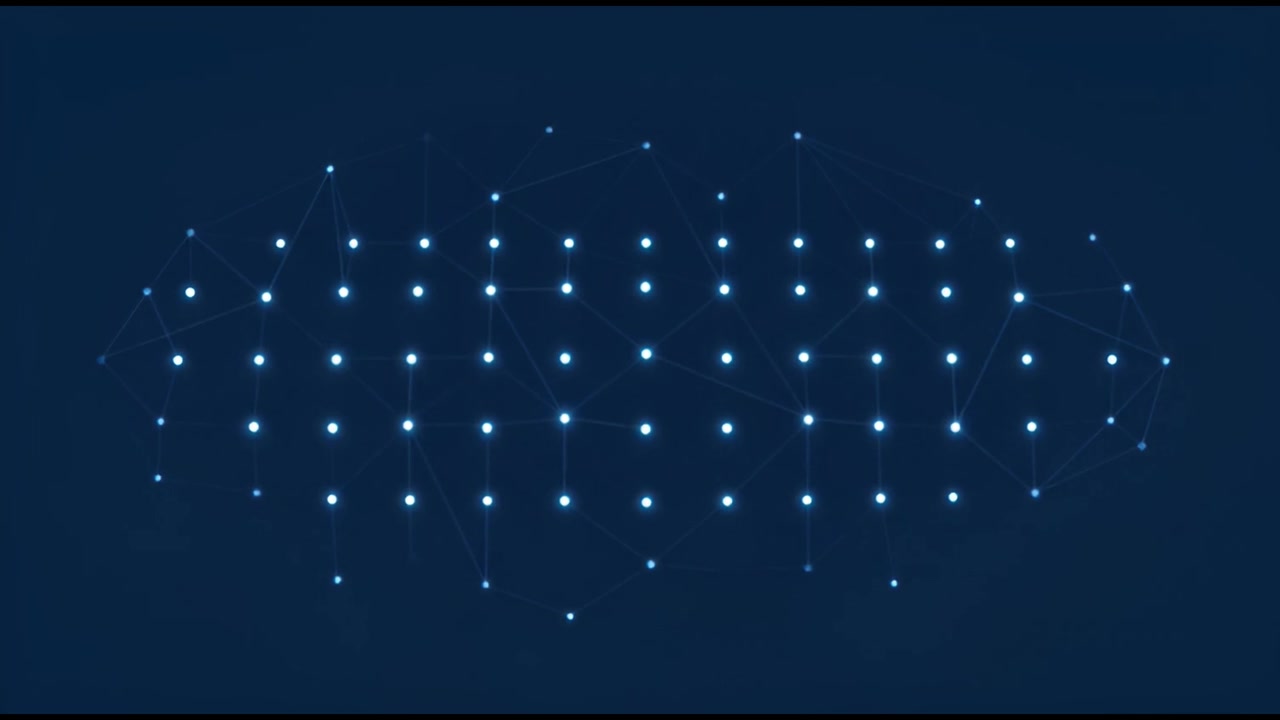 Abstract Digital Network Connecting Glowing Blue Dots