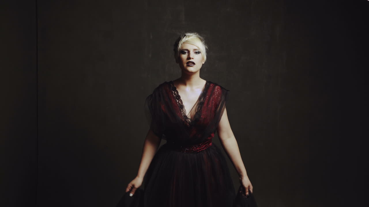 Beauty Portrait. Hairstyle. Portrait of a beautiful girl with colored hair, professional hair coloring