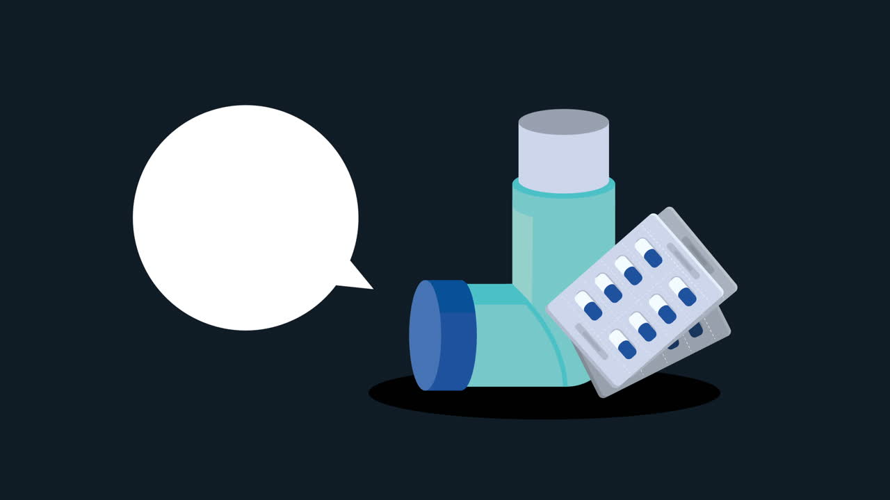 의학 흡입 및  애니메이션