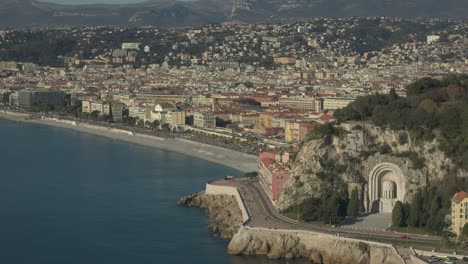 aerial view in french riviera with people on the beach in nice during summer day with a long lense
close to forest
long travelling drone shot in the french riviera during summer