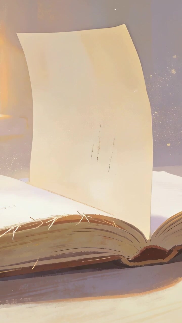Vertical video: Lifting loose page flipping back by left window draft on desk showing print on book