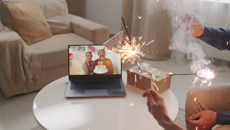 online birthday party via laptop