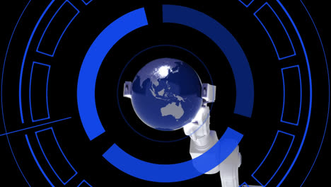 animation of scope scanning over robot's arm moving