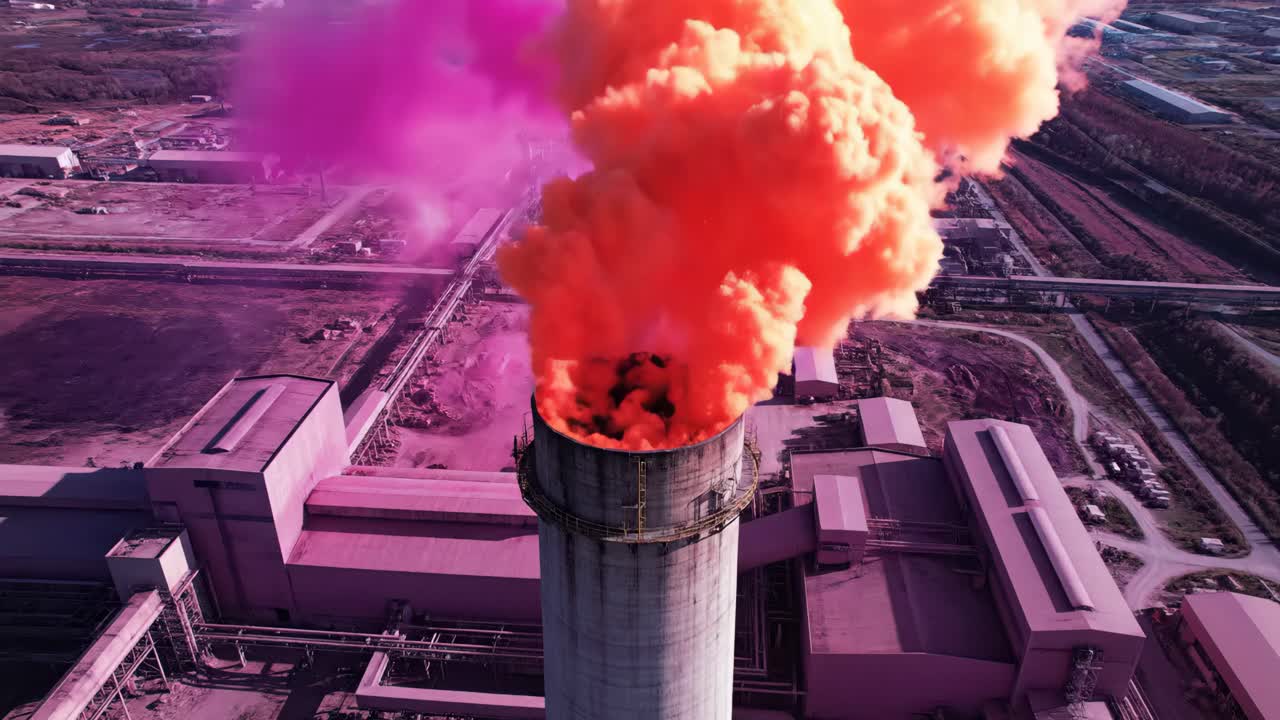 Red Smoke Aerial View