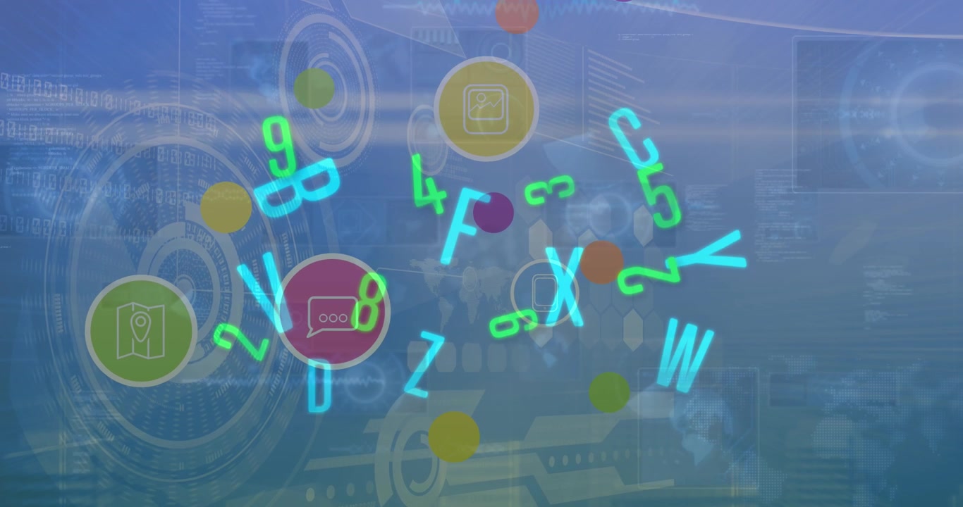 Animazione di scansioni su numeri, lettere ed elaborazione dati
