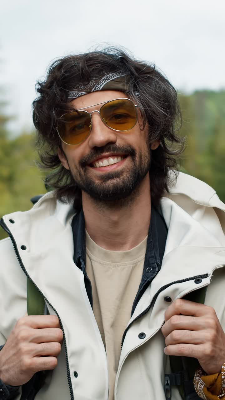 Smiling Man on a Hiking Trip