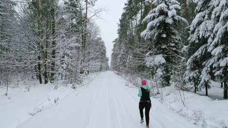 rear view of woman running on fresh air