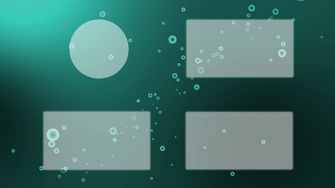 gráficos de movimiento de las burbujas de gradación de partículas de la tarjeta de extremo