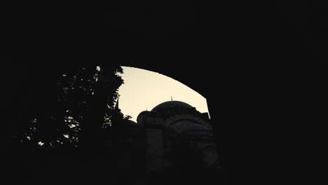 silhouette of suleymaniye mosque with minarets in the morning, istanbul, turkey