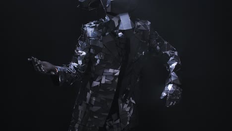 Person in Reflective Mirror Costume
