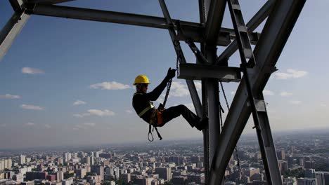 worker in high-rise construction