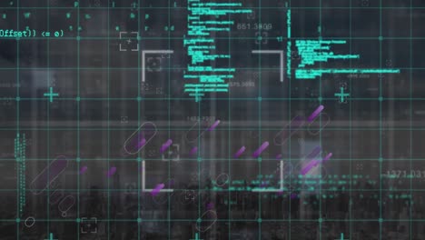 animación del procesamiento de datos sobre formas