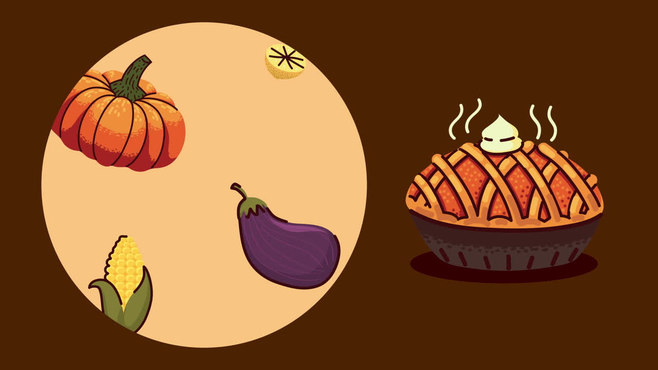 animación de la temporada de otoño del pastel dulce