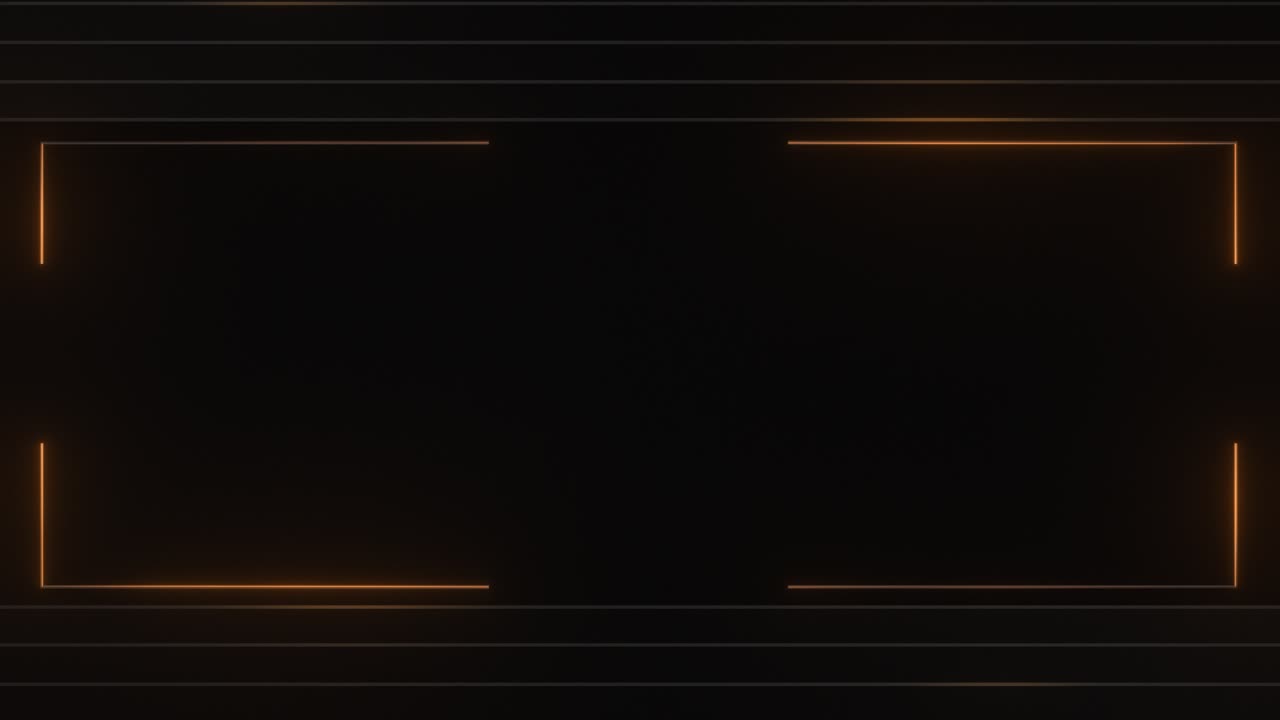 Orange Neon Frame on Dark Background