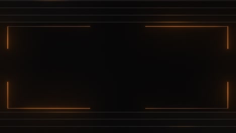 Orange Neon Frame on Dark Background