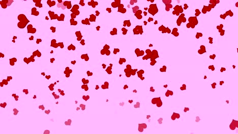 hearts shaped confetti falling down