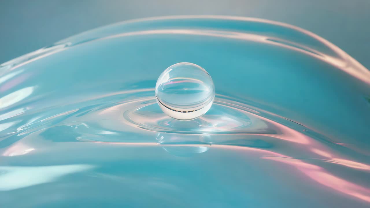 Glass Sphere on Rippling Water Surface
