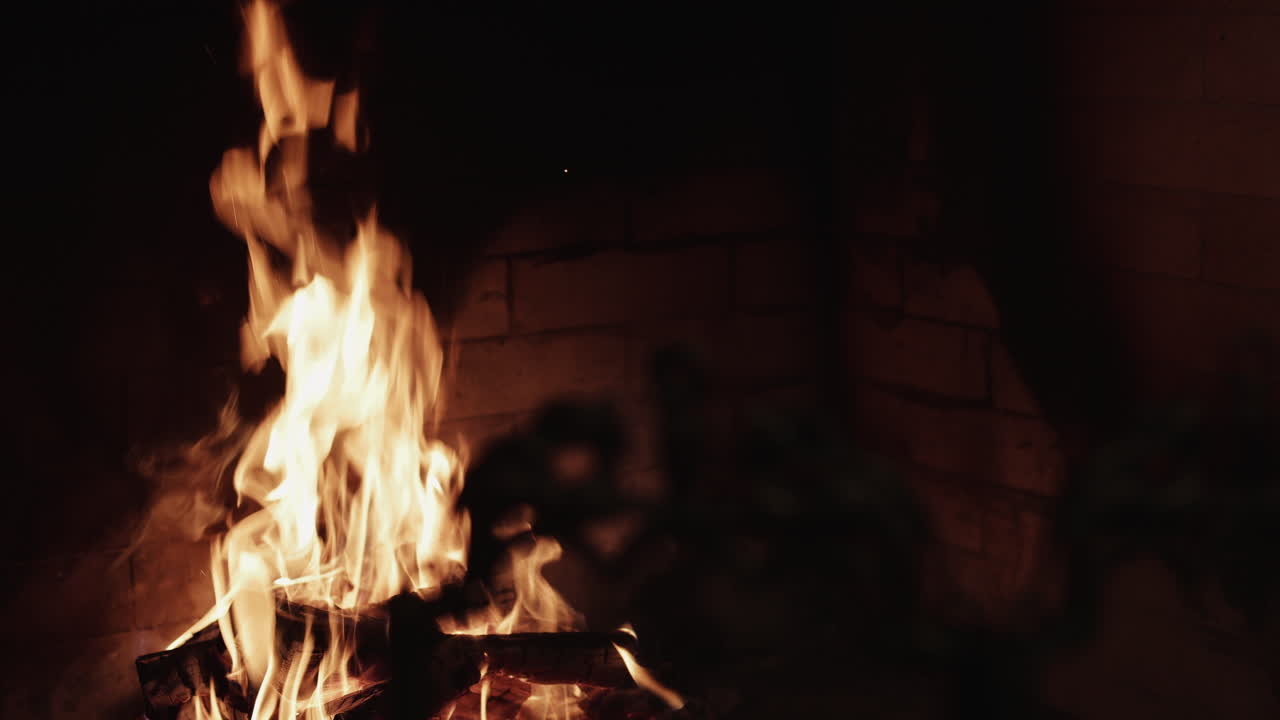 Fireplace with Warm Burning Flames